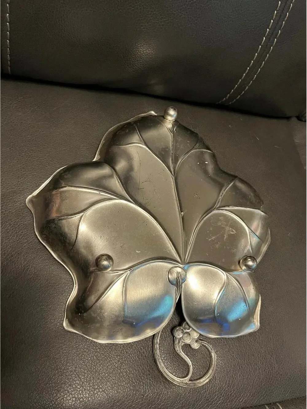 Vintage WMF IKORA Silver Plated Grape Leaf Footed Candy Dish made in Germany